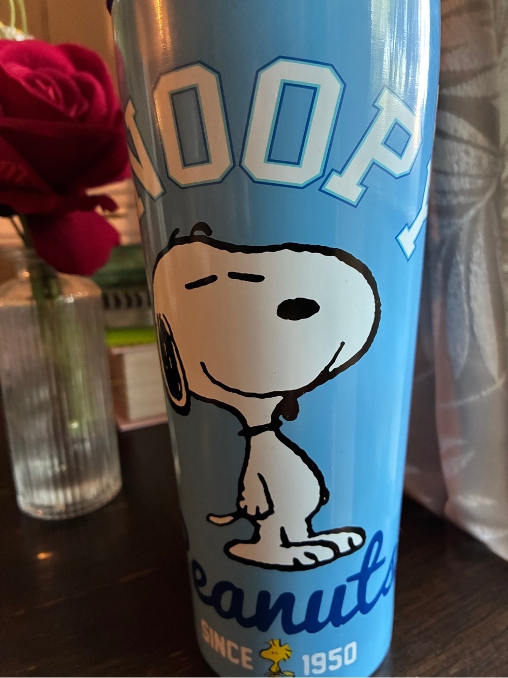 Light Blue Snoopy Travel Tumbler - Insulated Carry Cup - Picture 3 of 11